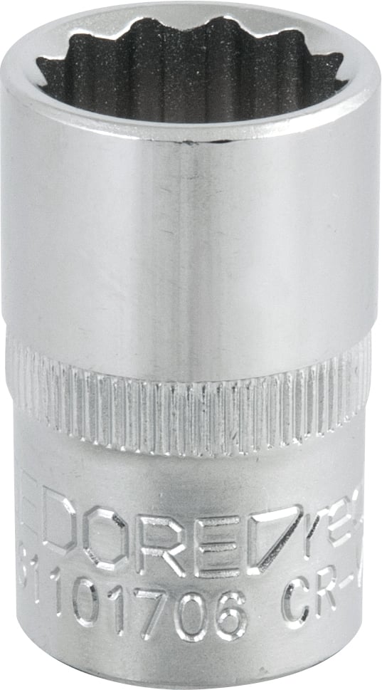 Soquete estriado com encaixe de 1/2", 17 mm