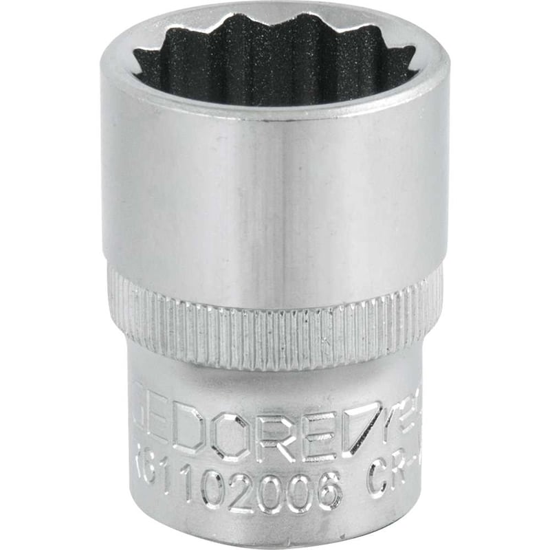 Soquete estriado com encaixe de 1/2", 20 mm