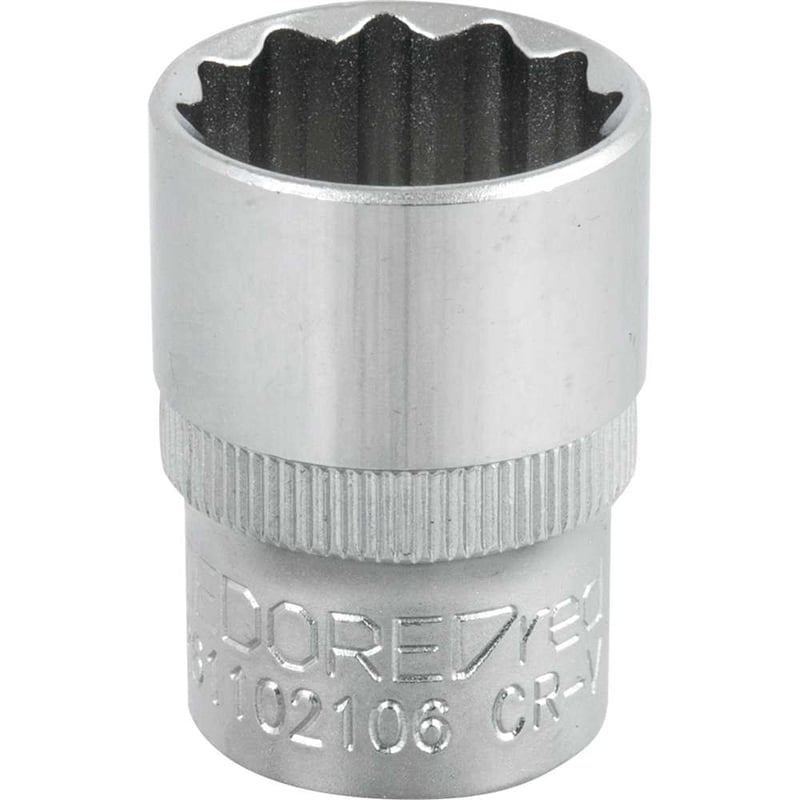 Soquete estriado com encaixe de 1/2", 21 mm