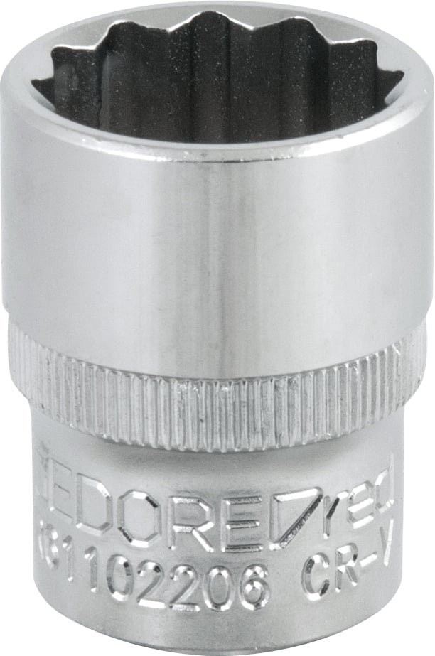 Soquete estriado com encaixe de 1/2", 22 mm