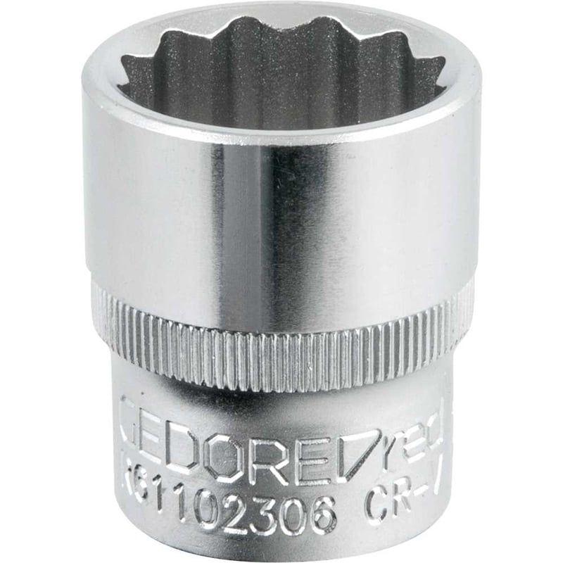 Soquete estriado com encaixe de 1/2", 23 mm