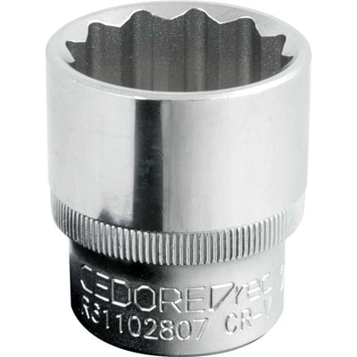 Soquete estriado com encaixe de 1/2", 28 mm