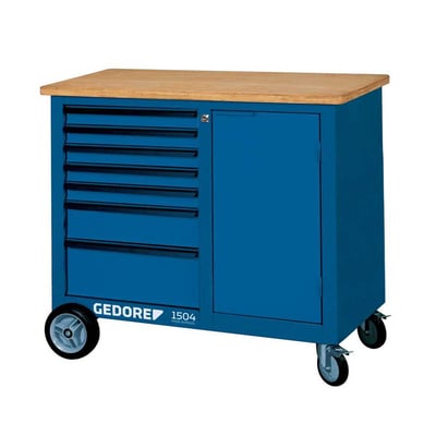 Bancada móvel para ferramentas 7 gavetas 1110 mm x 550 mm x 980 mm, 1504, 001173