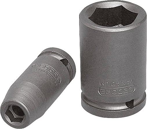 Soquete sextavado longo de impacto, 17 mm, encaixe de 1/2", 019112