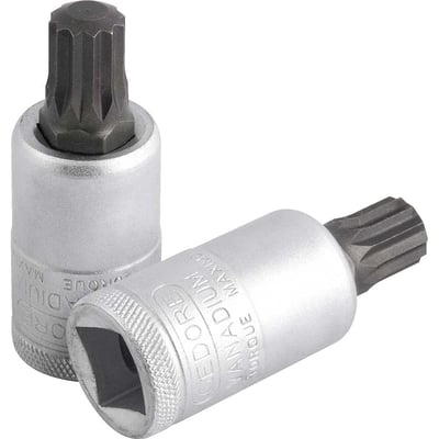 Soquete multidentado, curto, com encaixe de 1/2", 12 mm, INX19-12