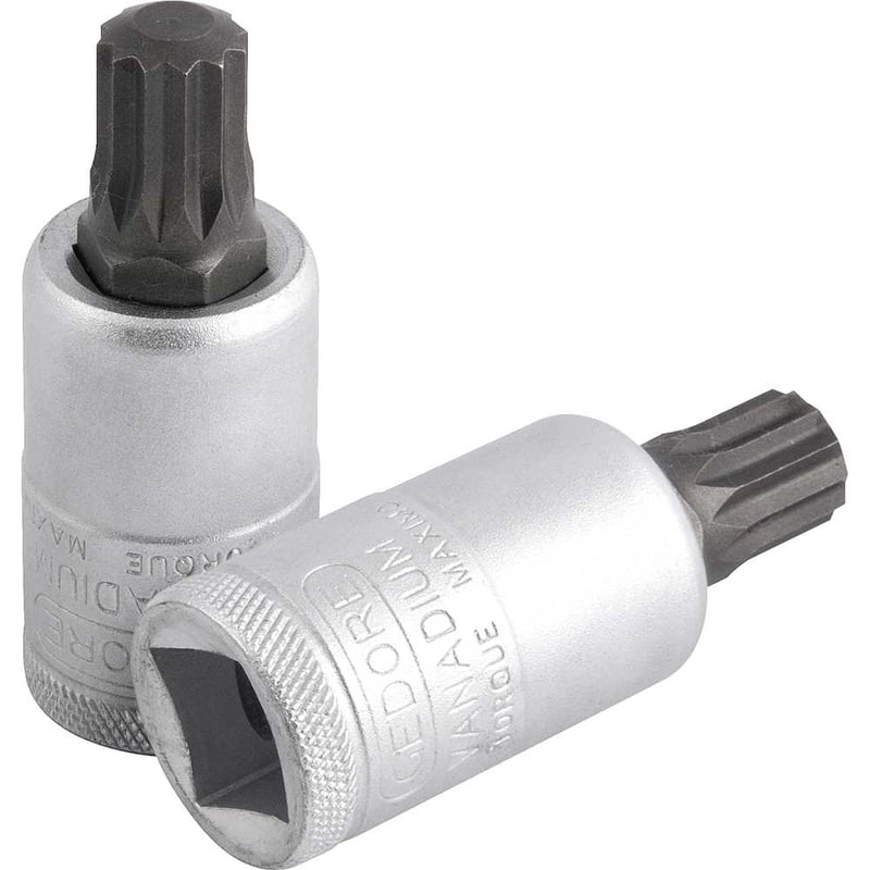 Soquete multidentado, curto, com encaixe de 1/2", 12 mm, INX19-12