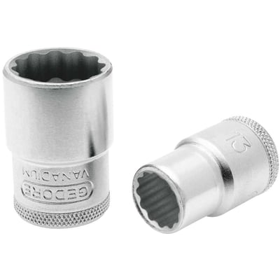 Soquete estriado com encaixe de 1/2", 8 mm