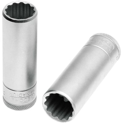 Soquete estriado longo 22 mm, com encaixe de 1/2", 015713