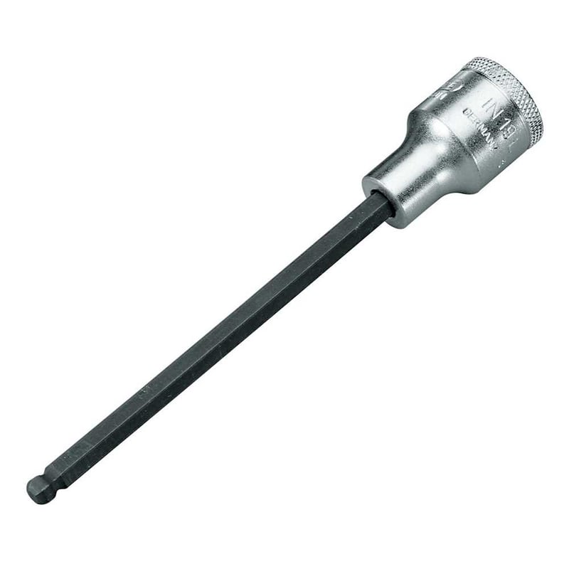 Soquete hexagonal (allen) longo 6 mm, encaixe 1/2", com ponta abaulada, IN19LK, 016.205