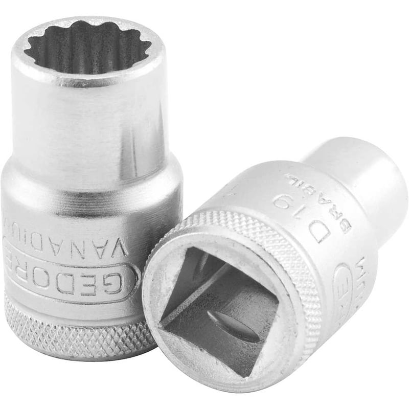 Soquete estriado com encaixe de 1/2", 10 mm