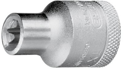Soquete hexalobular fêmea, com encaixe 1/2", TX 19 - E11
