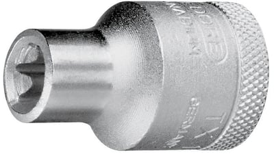 Soquete hexalobular fêmea, com encaixe 1/2", TX 19 - E12