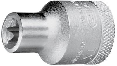 Soquete hexalobular fêmea, com encaixe 1/2", TX 19 - E18