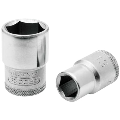 Soquete sextavado com encaixe de 1/2" x 3/8" em aço cromo vanádio