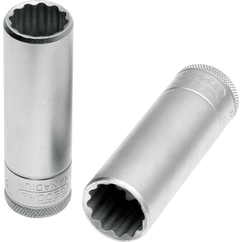 Soquete estriado longo com encaixe de 1/2", 9/16", D19L, 015754