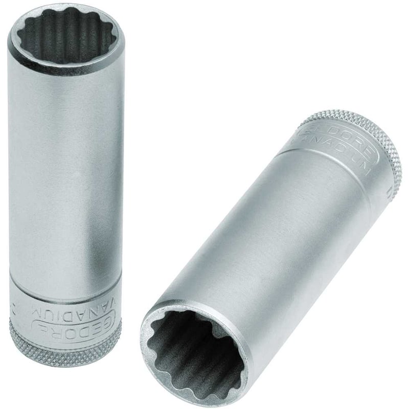 Soquete estriado longo com encaixe de 1/2", 5/8", D19L, 015755
