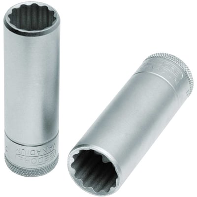 Soquete estriado longo com encaixe de 1/2", 3/4", D19L, 015757
