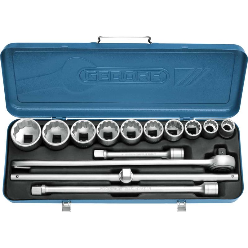 Jogo de soquetes estriados unit drive e acessórios, encaixe de 3/4", 14 peças, 7/8" a 2", D32EPZ