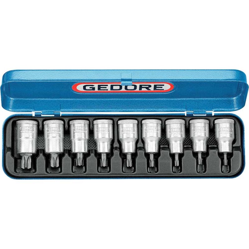 Jogo de soquetes hexalobular, encaixe de 1/2", 9 peças, 024796