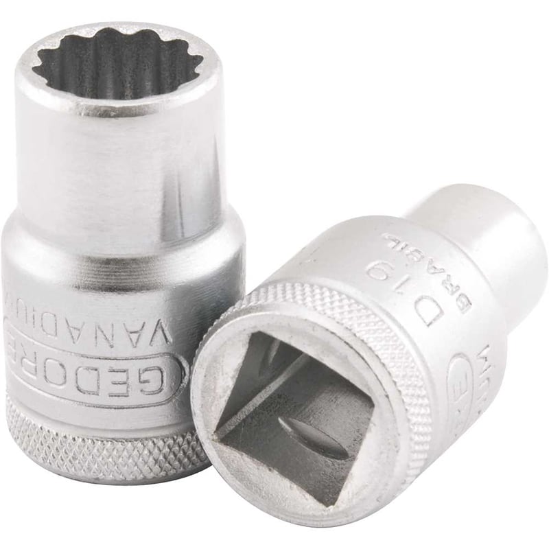 Soquete estriado, com encaixe de 1/2", 1"