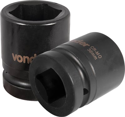 Soquete sextavado de impacto, encaixe de 1" x 36,0 mm