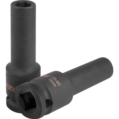 Soquete sextavado longo de impacto, 10 mm, encaixe de 1/2"
