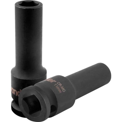 Soquete sextavado longo de impacto, 11 mm, encaixe de 1/2"