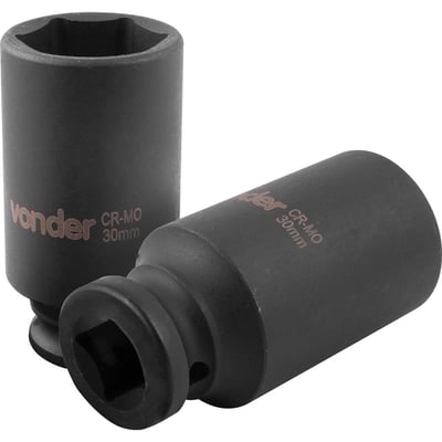 Soquete sextavado longo de impacto, 30 mm, encaixe de 1/2"