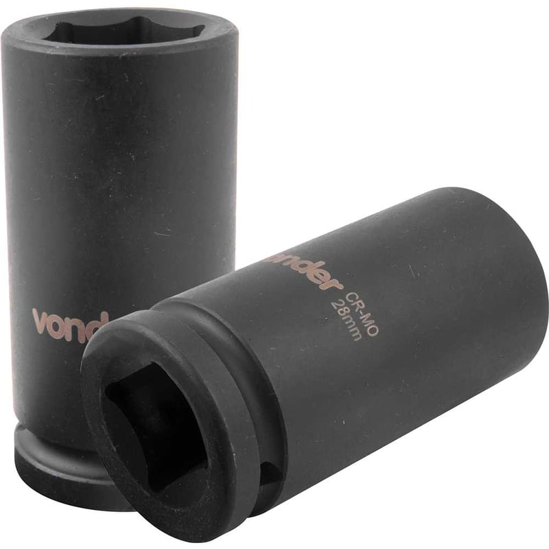 Soquete sextavado longo de impacto, 28 mm, encaixe de 3/4"