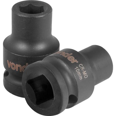 Soquete sextavado de impacto, encaixe de 1/2" x 10,0 mm
