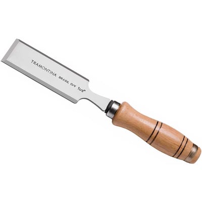 Formão chanfrado reto 3/4", com cabo em madeira, 43330105 TRAMONTINA