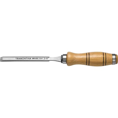 Formão chanfrado reto 3/8", com cabo em madeira, 43330102 TRAMONTINA