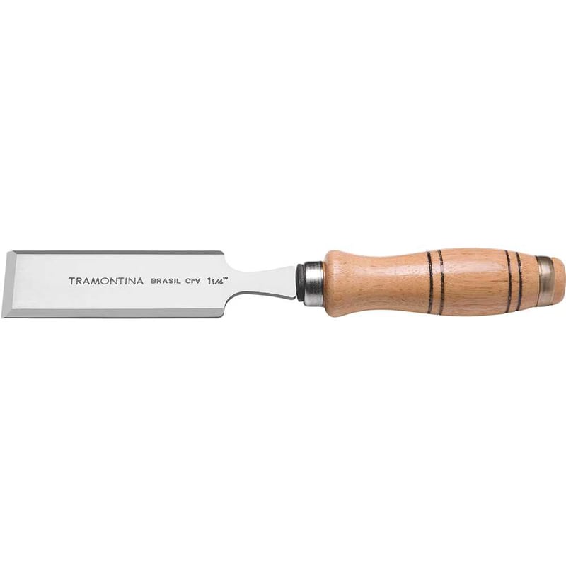 Formão chanfrado reto 1.1/4", com cabo em madeira, 43330108 TRAMONTINA