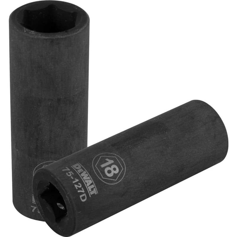 Soquete sextavado de impacto, longo, encaixe 1/2", 18 mm, DWMT75127OSP