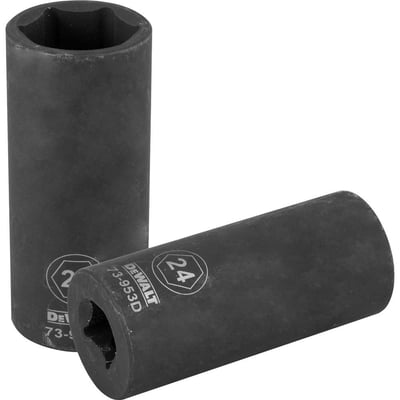 Soquete sextavado de impacto, longo, encaixe 1/2", 24 mm, DWMT73953OSP