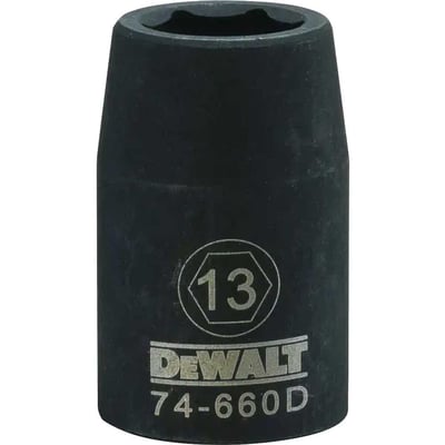 Soquete sextavado de impacto, curto, encaixe 1/2", 13 mm, DWMT74660OSP