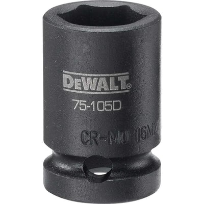 Soquete sextavado de impacto, curto, encaixe 1/2", 16 mm, DWMT75105OSP