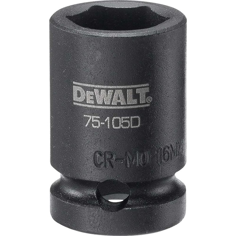 Soquete sextavado de impacto, curto, encaixe 1/2", 16 mm, DWMT75105OSP