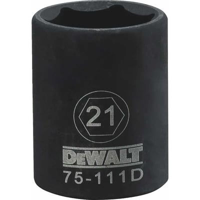 Soquete sextavado de impacto, curto, encaixe 1/2", 21 mm, DWMT75111OSP