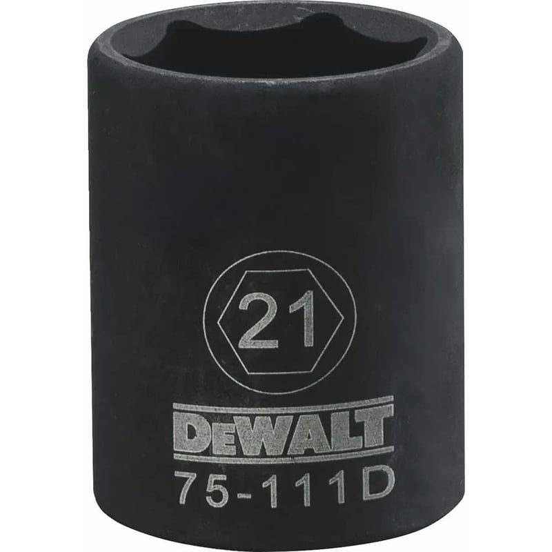 Soquete sextavado de impacto, curto, encaixe 1/2", 21 mm, DWMT75111OSP