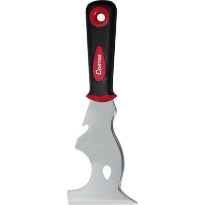 Espátula de aço inox, 75 mm, com cabo emborrachado, multiuso, 61551