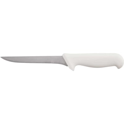Faca para desossa, 6", lâmina reta estreita, em aço inox, BKW104-6, com cabo branco