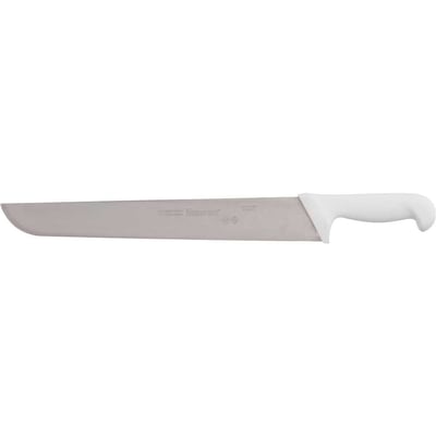 Faca para carne, 35 cm, refile aéreo reta larga inox, cabo branco, BKW203-14