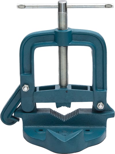 Torno de bancada para encanador, Nº 4, fixo, ferro nodular e fuso em aço zincado, TE-4