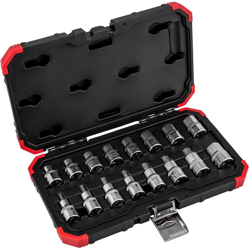 Jogo de soquetes hexalobular, encaixe de 1/2", 16 peças, R68003016