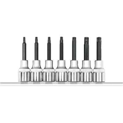 Jogo de soquetes hexalobular longo, encaixe de 1/2", 7 peças, R62458007