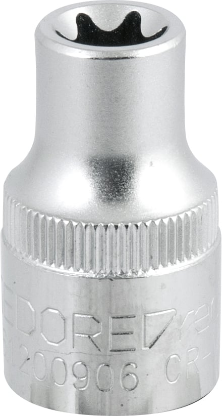 Soquete hexalobular fêmea, com encaixe 1/2", TX E12