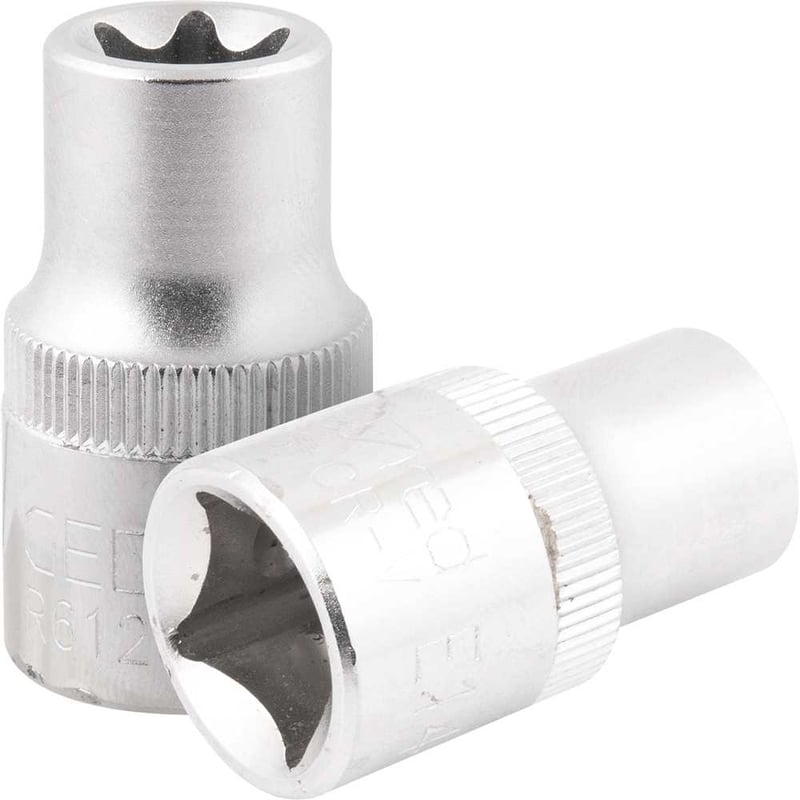 Soquete hexalobular fêmea, com encaixe 1/2", TX E14