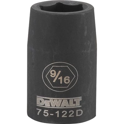 Soquete sextavado de impacto, curto, encaixe 1/2", 9/16", DWMT75122OSP
