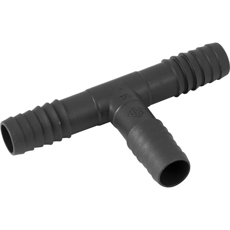 Emenda tipo T, interna tripla para mangueira de irrigação, 1/2" polipropileno preto, TE57N, REBOUÇAS